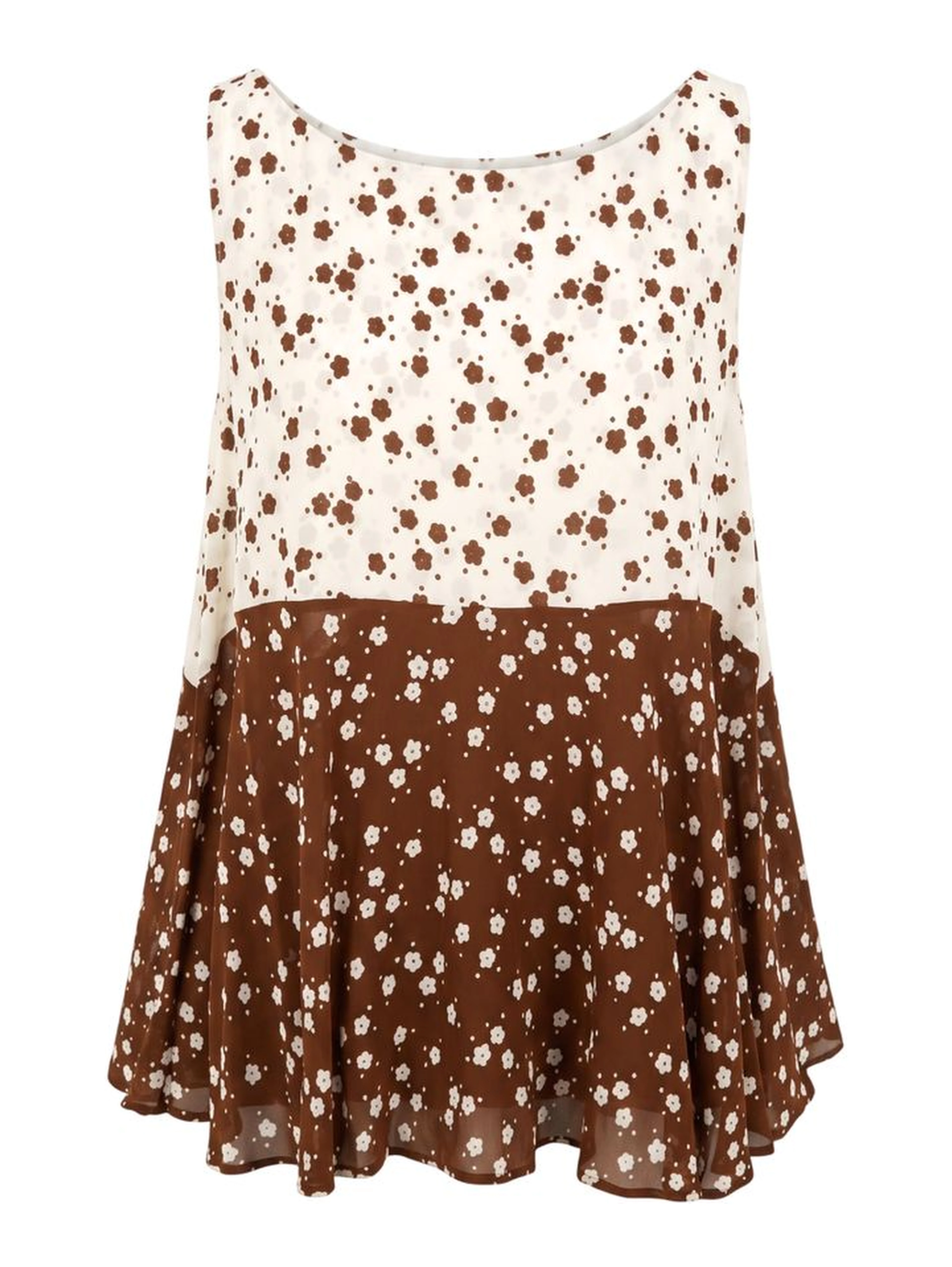 Brown Viscose Women Tank