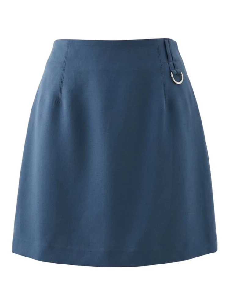 Blue Polyester Women Skirt