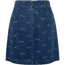 Blue Cotton Women Skirt