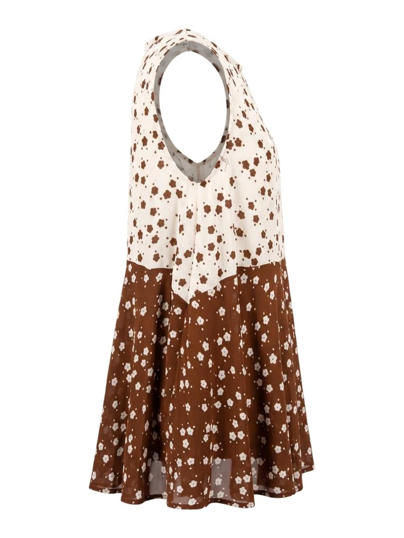 Brown Viscose Women Tank
