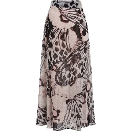 Pink Polyester Women Skirt