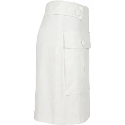 White Viscose Women Skirt