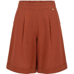 Brown Viscose Women Shorts