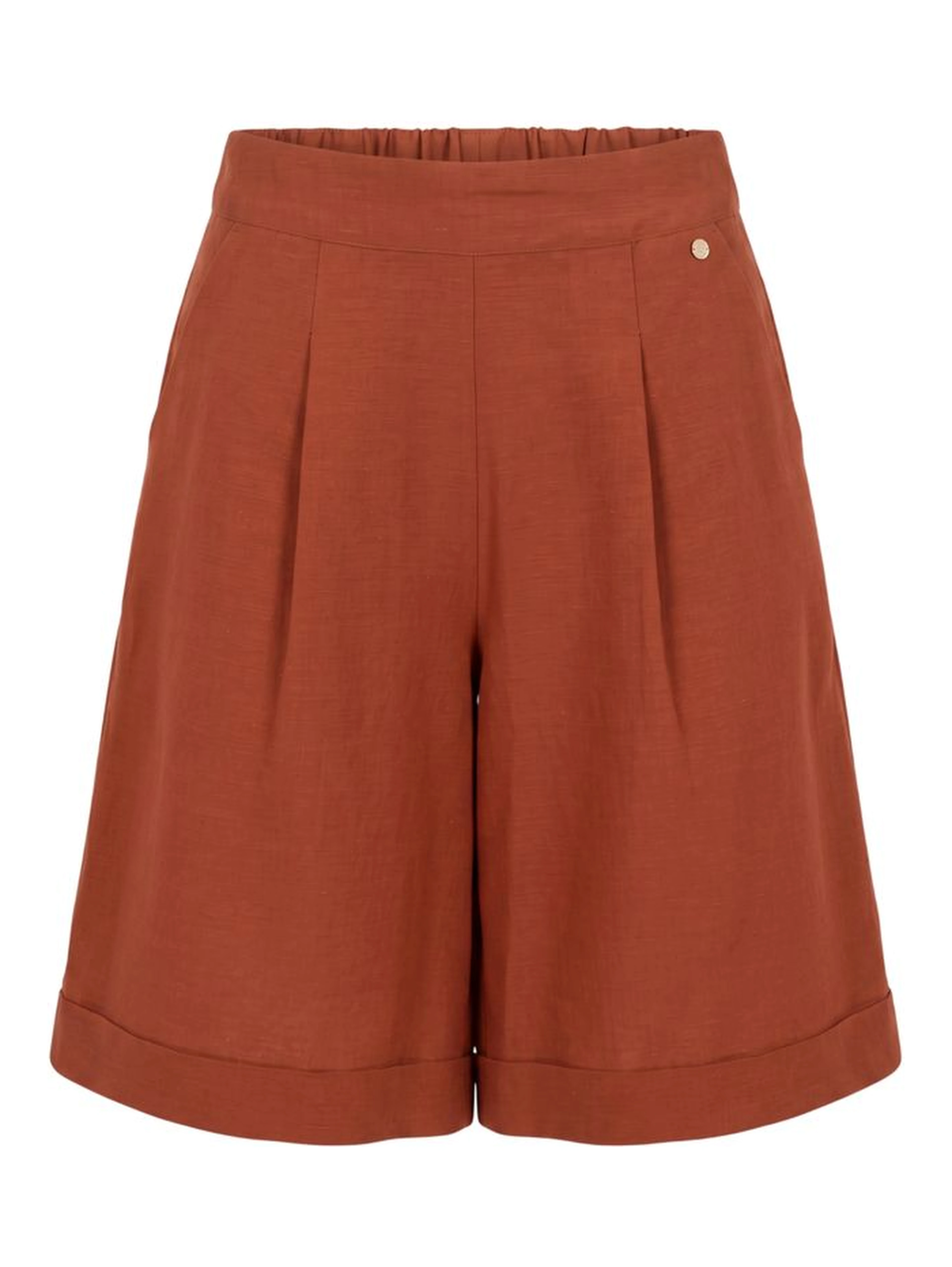 Brown Viscose Women Shorts