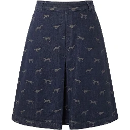 Blue Cotton Women Skirt