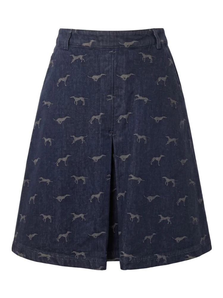 Blue Cotton Women Skirt