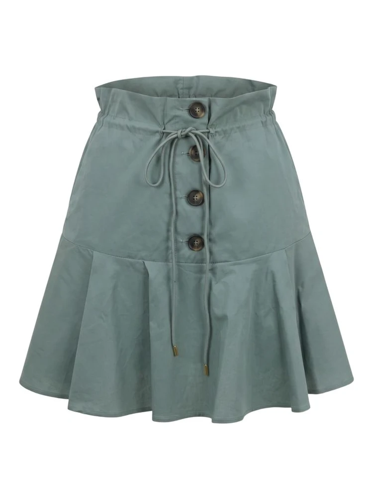 Green Cotton Women Skirt