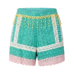 Green Cotton Women Shorts