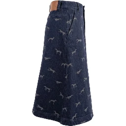 Blue Cotton Women Skirt