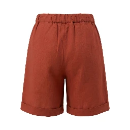 Brown Viscose Women Shorts