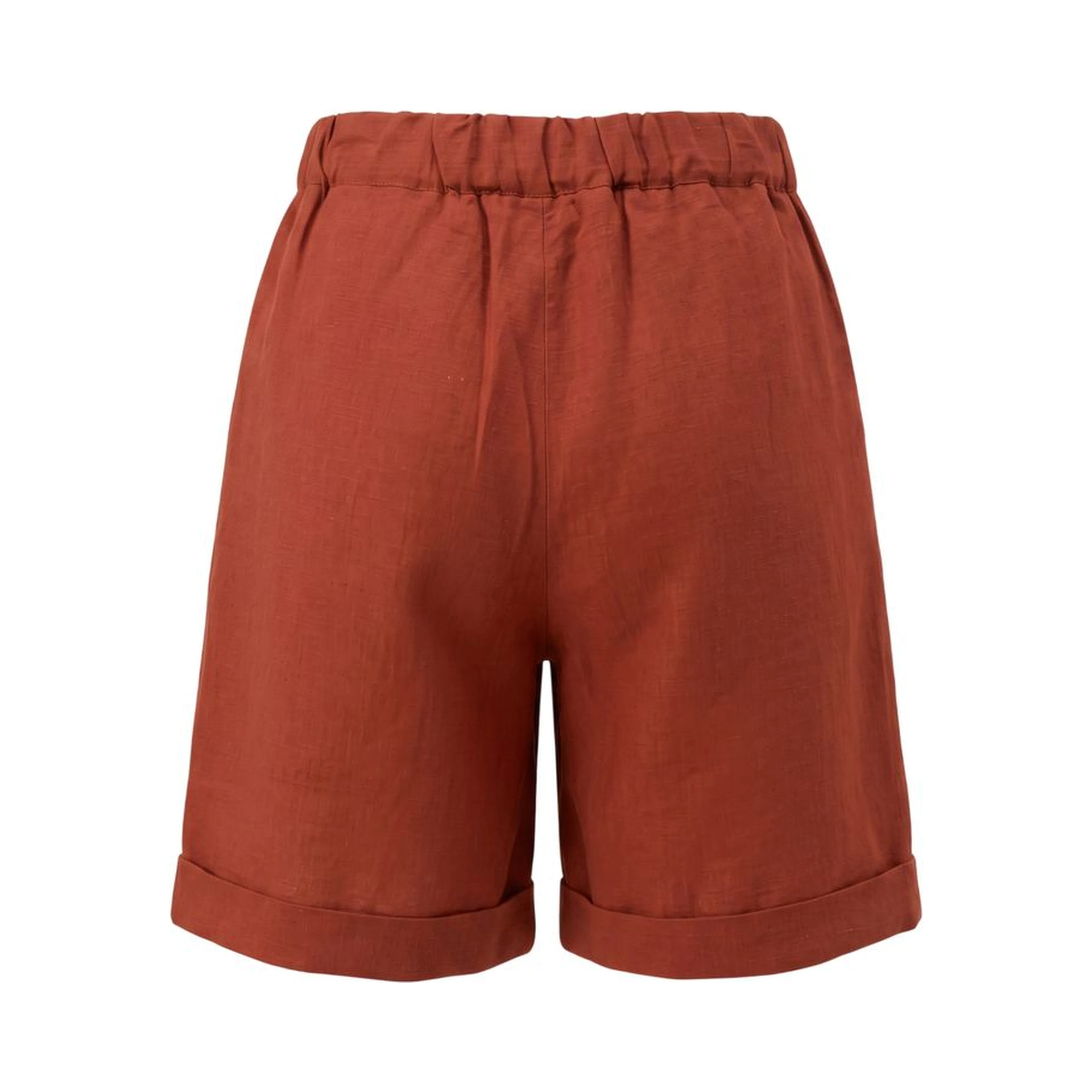 Brown Viscose Women Shorts