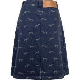 Blue Cotton Women Skirt