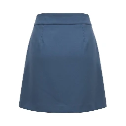 Blue Polyester Women Skirt