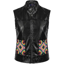 Black Polyester Women Jacket