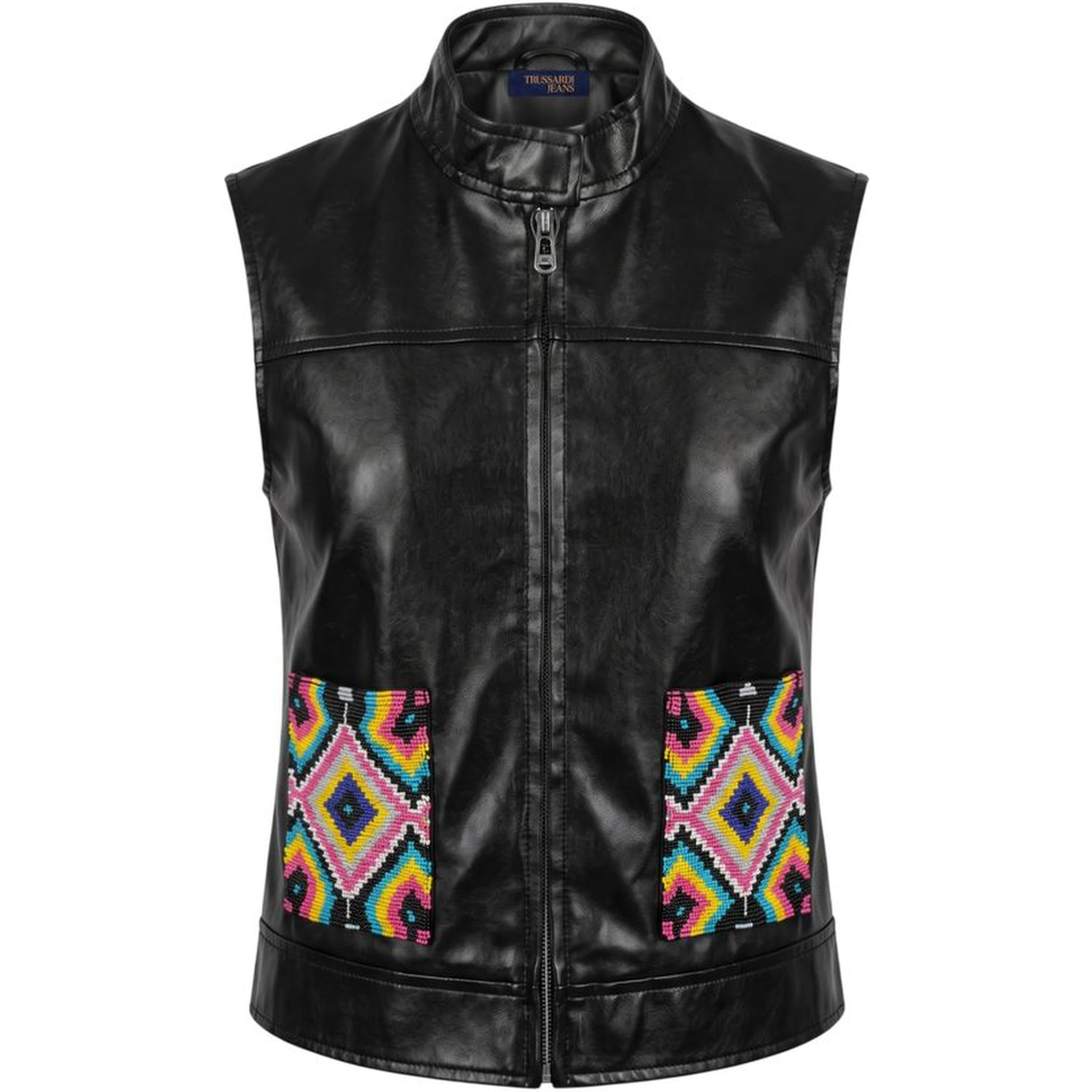Black Polyester Women Jacket