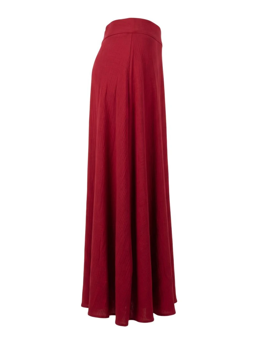 Red Viscose Women Skirt