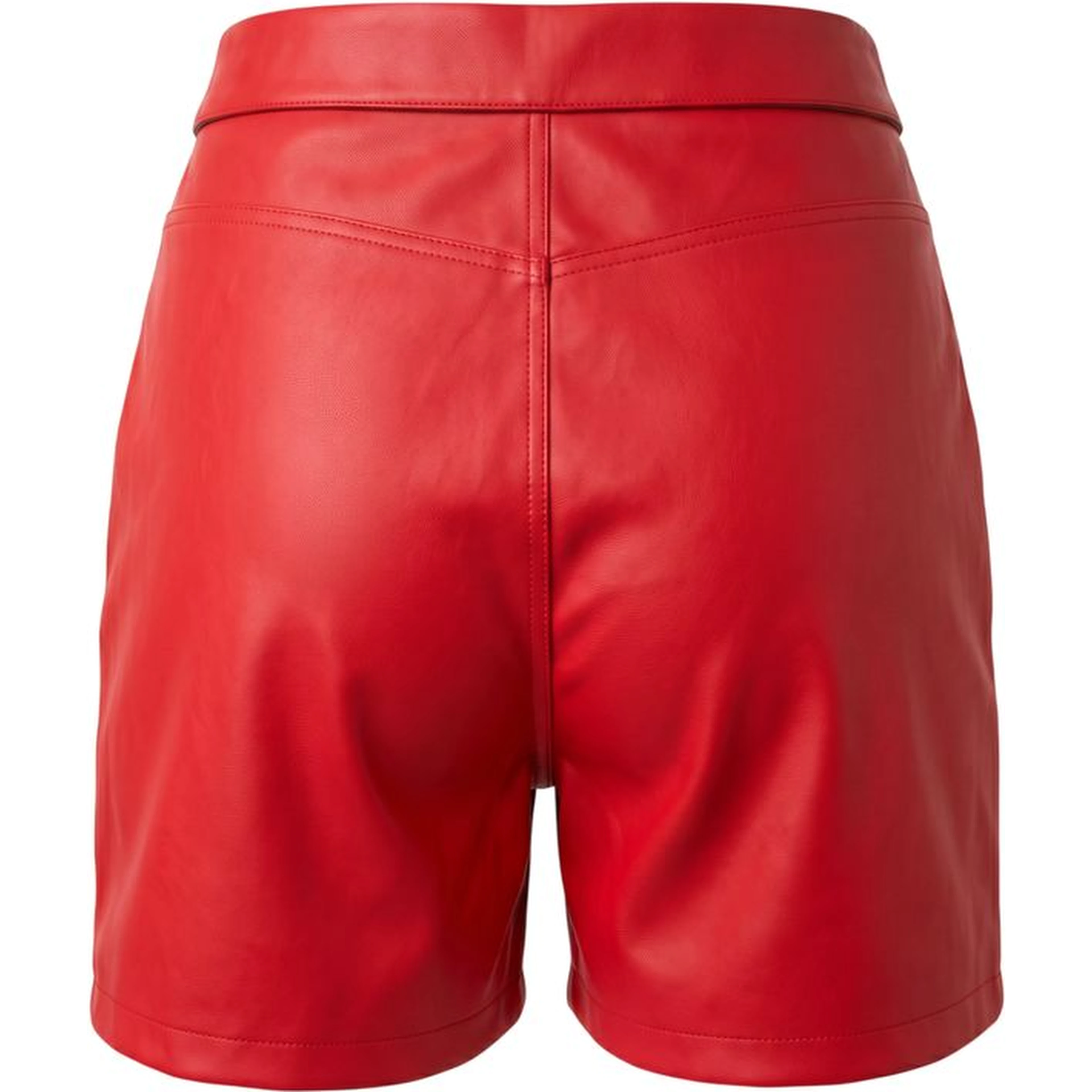 Red Polyester Women Shorts