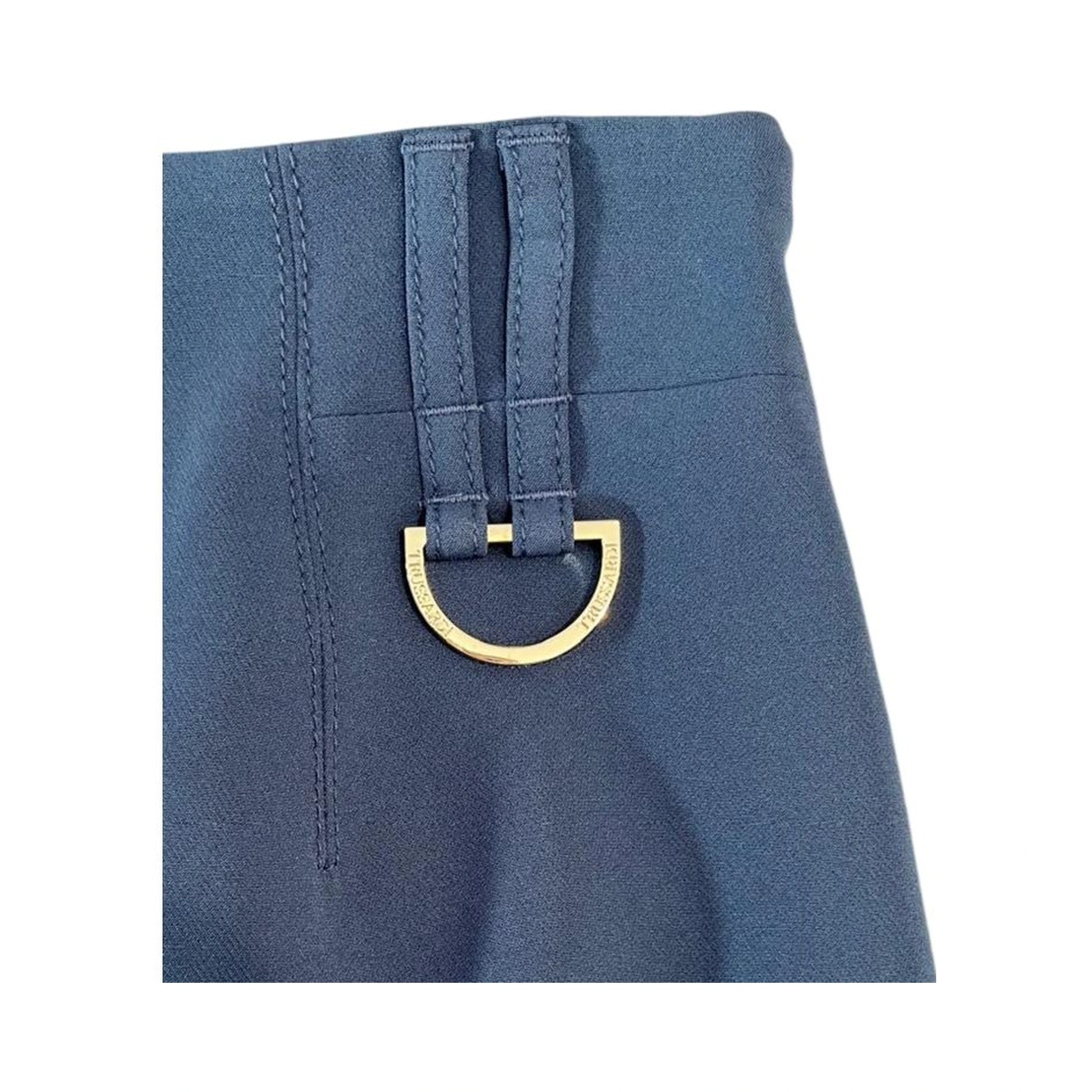Blue Polyester Women Skirt