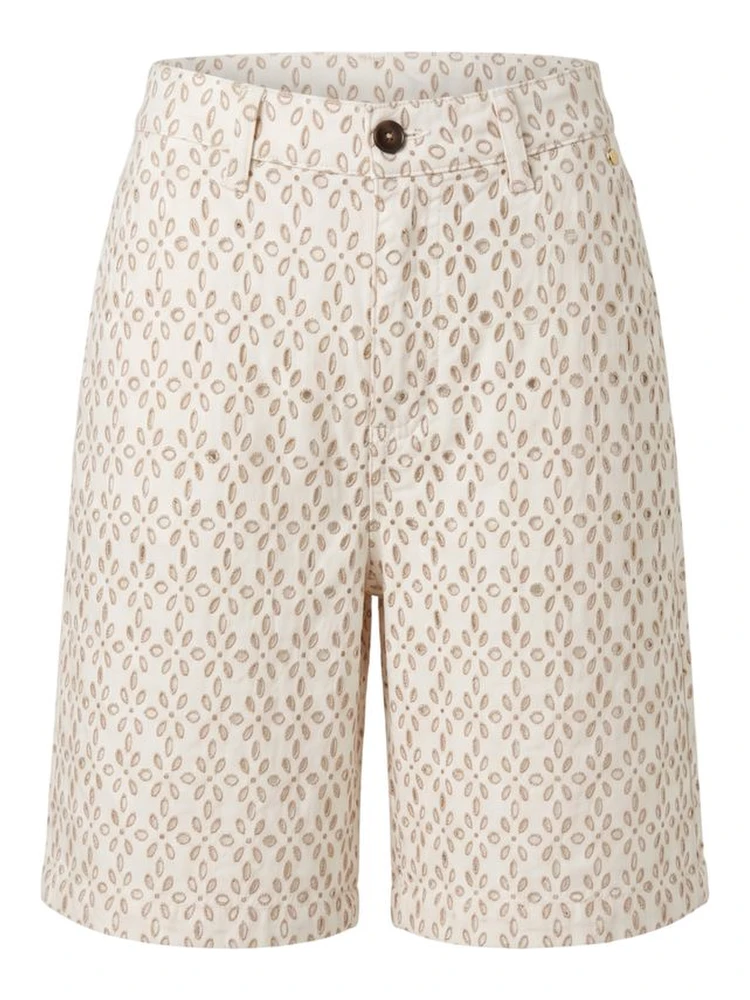 White Cotton Women Shorts