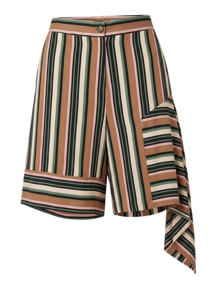 Brown Viscose Women Shorts