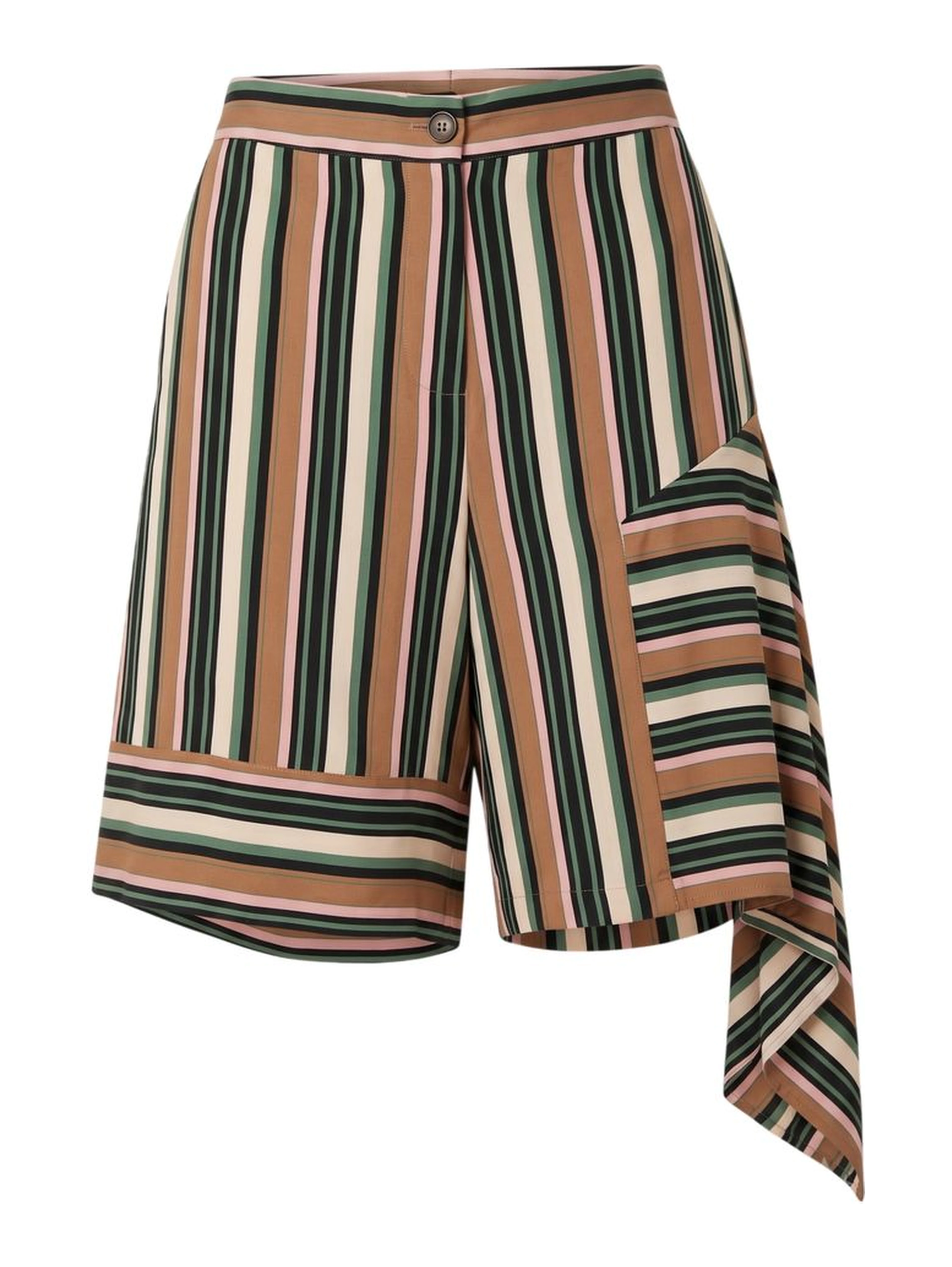 Brown Viscose Women Shorts