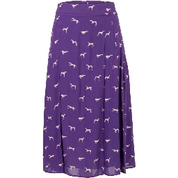 Purple Viscose Women Skirt