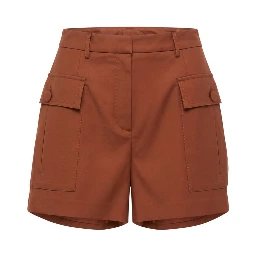 Brown Viscose Women Shorts