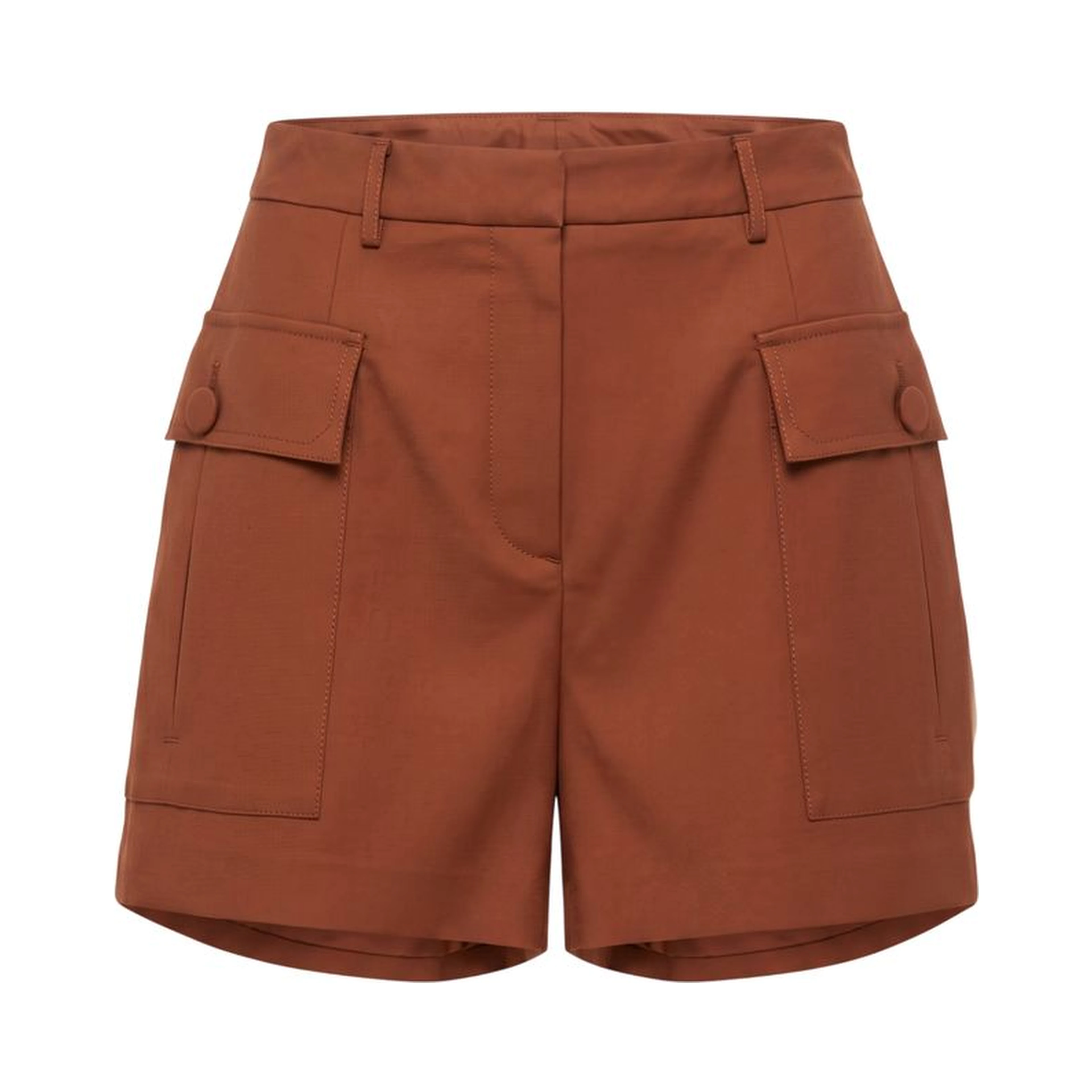 Brown Viscose Women Shorts