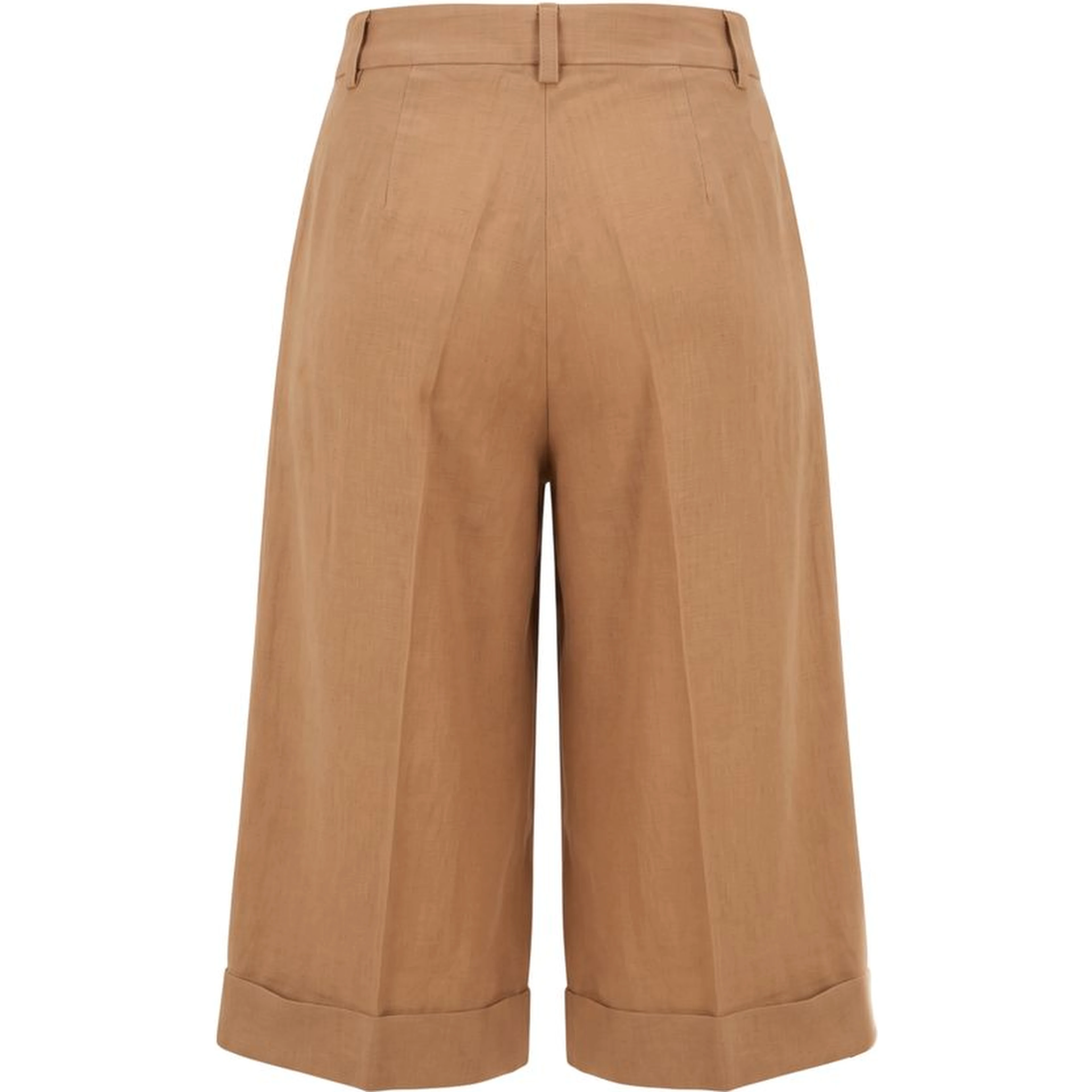 Beige Viscose Women Shorts