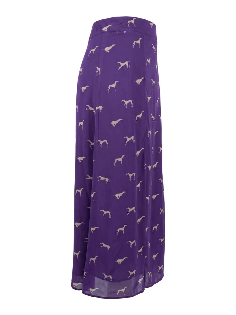 Purple Viscose Women Skirt