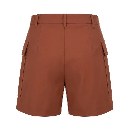 Brown Viscose Women Shorts