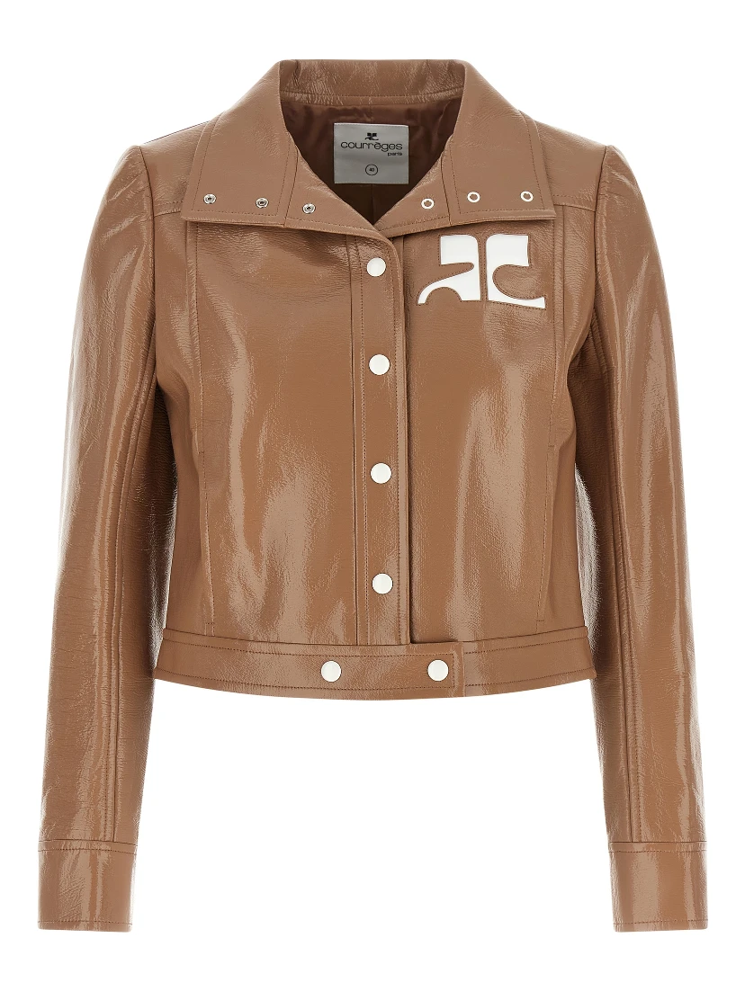 Brown Cotton Full-Length Jacket
