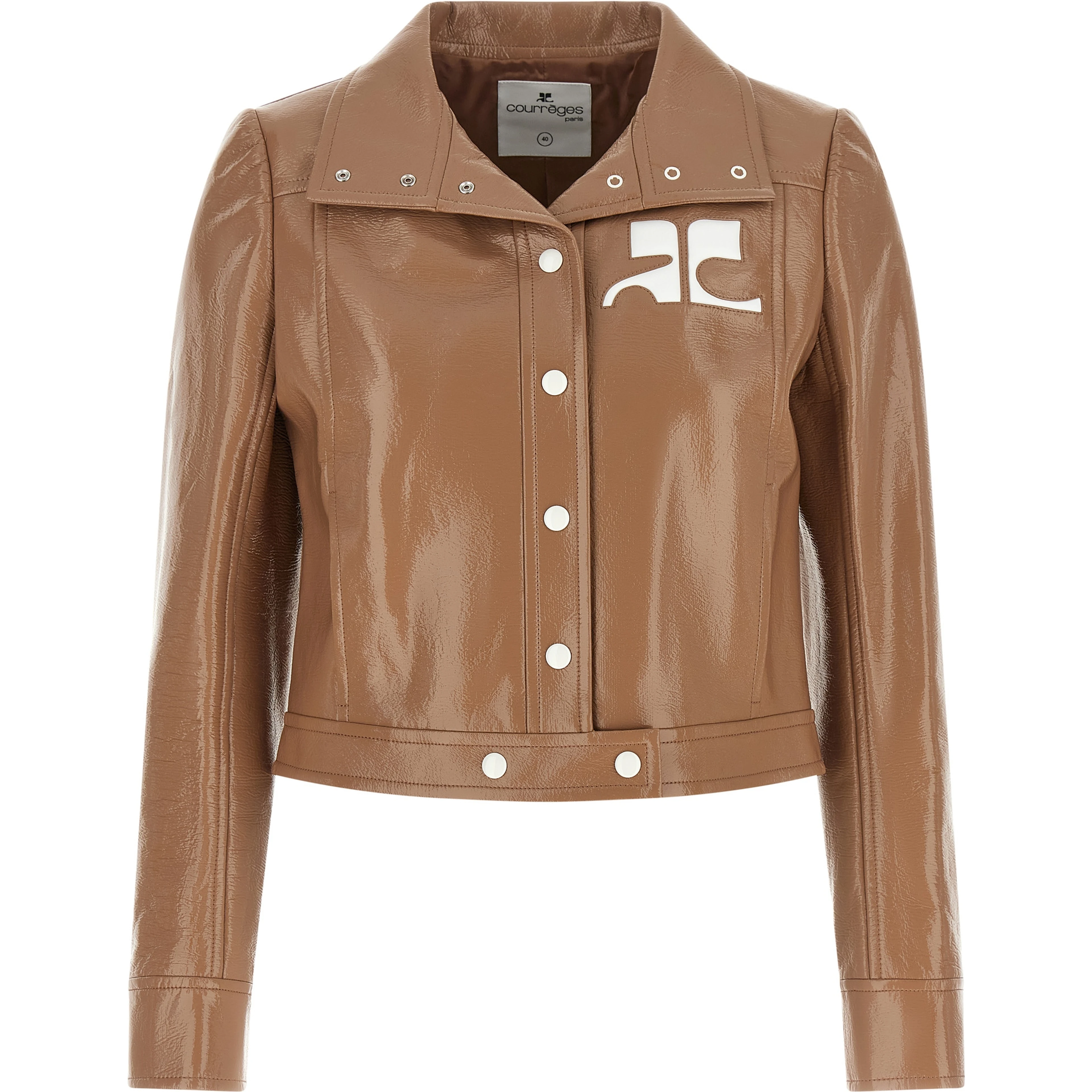 Brown Cotton Full-Length Jacket