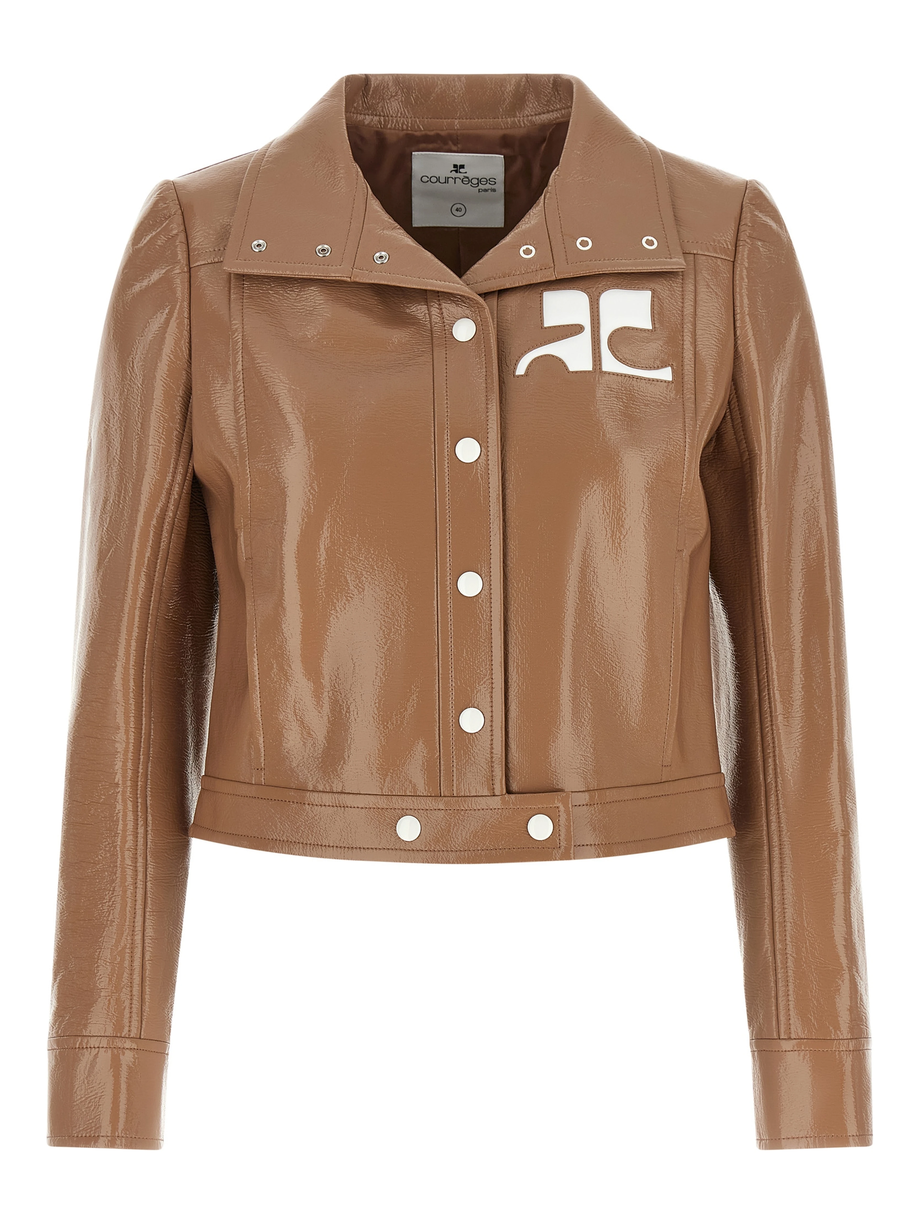 Brown Cotton Full-Length Jacket