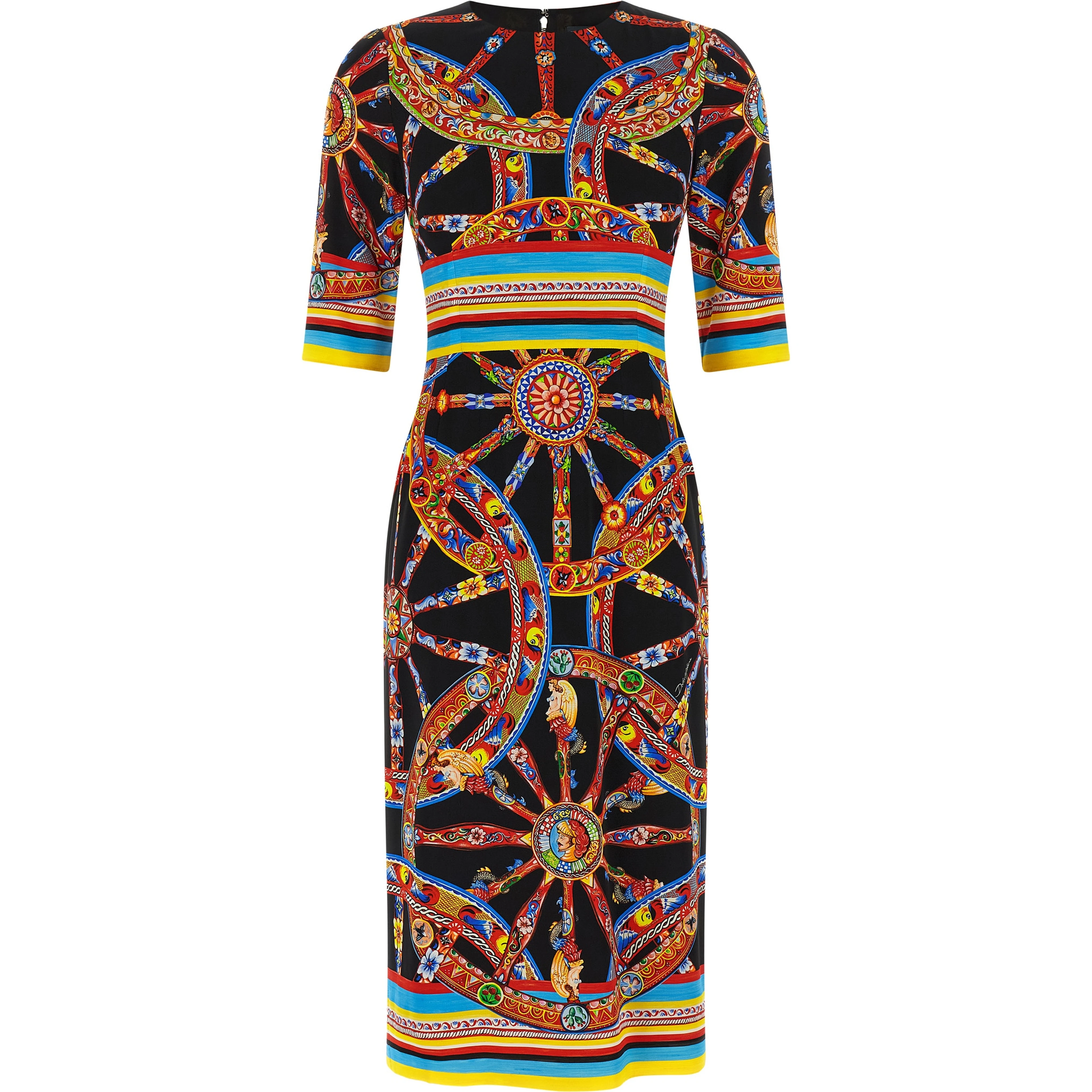 Multicolor Silk Midi Dress