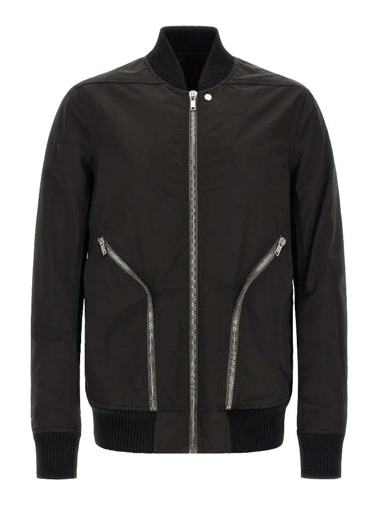 Black Nylon Bomber