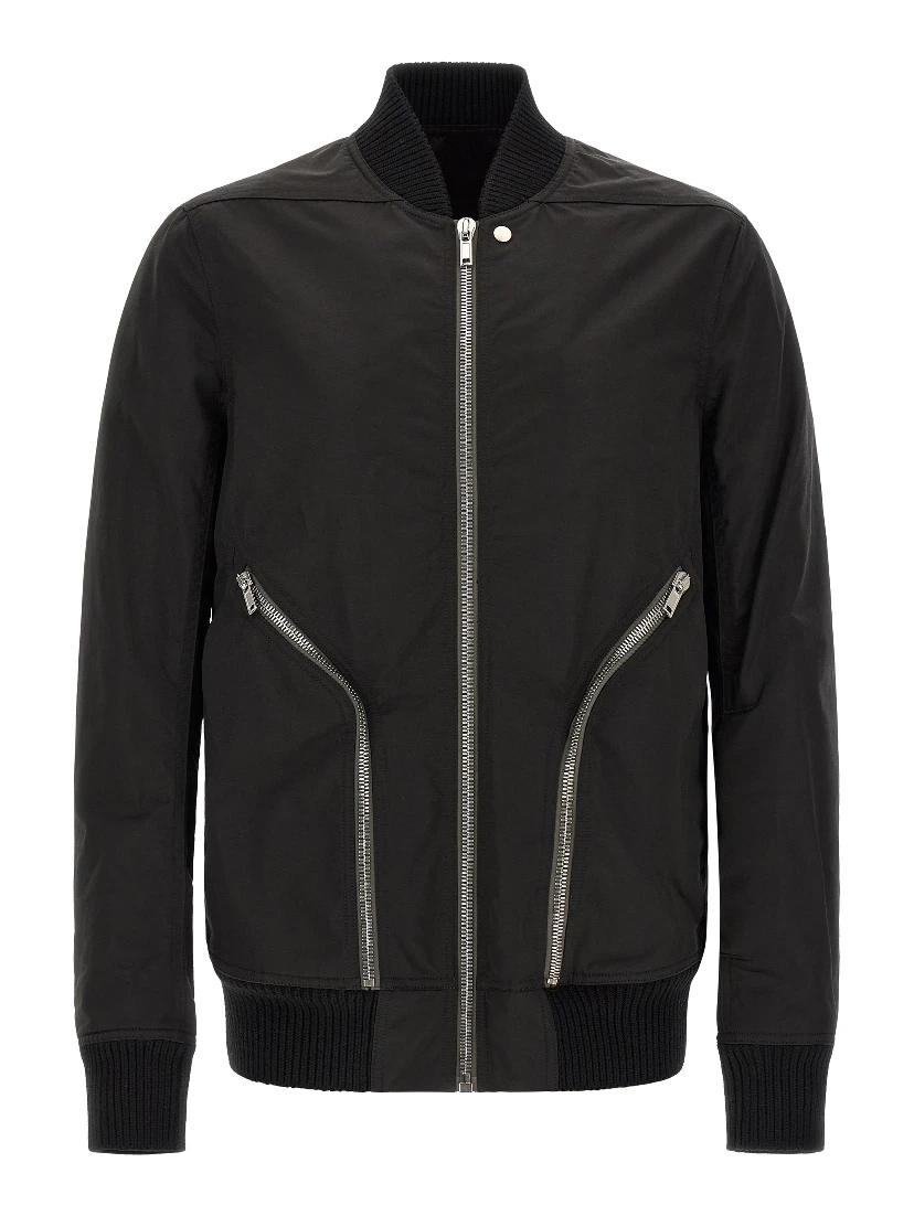 Black Nylon Bomber