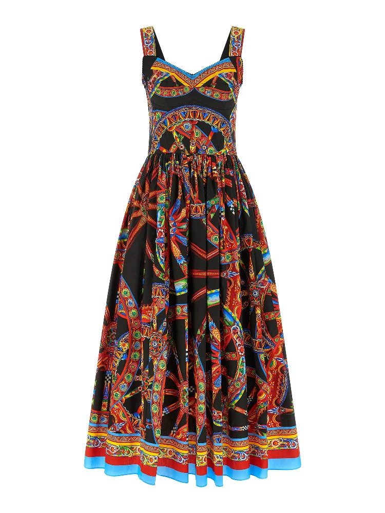 Multicolor Cotton Long Dress