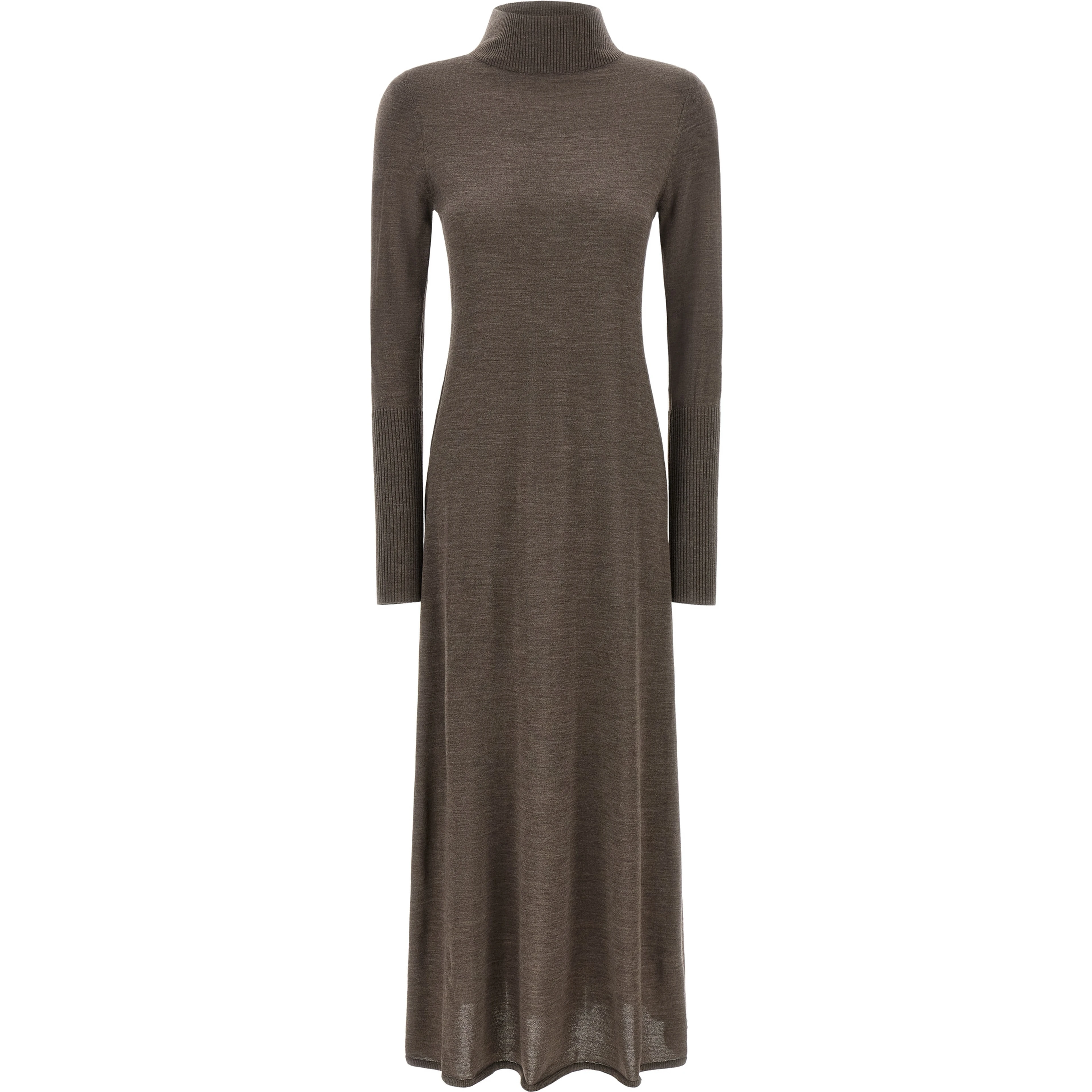 Beige Wool Long Dress
