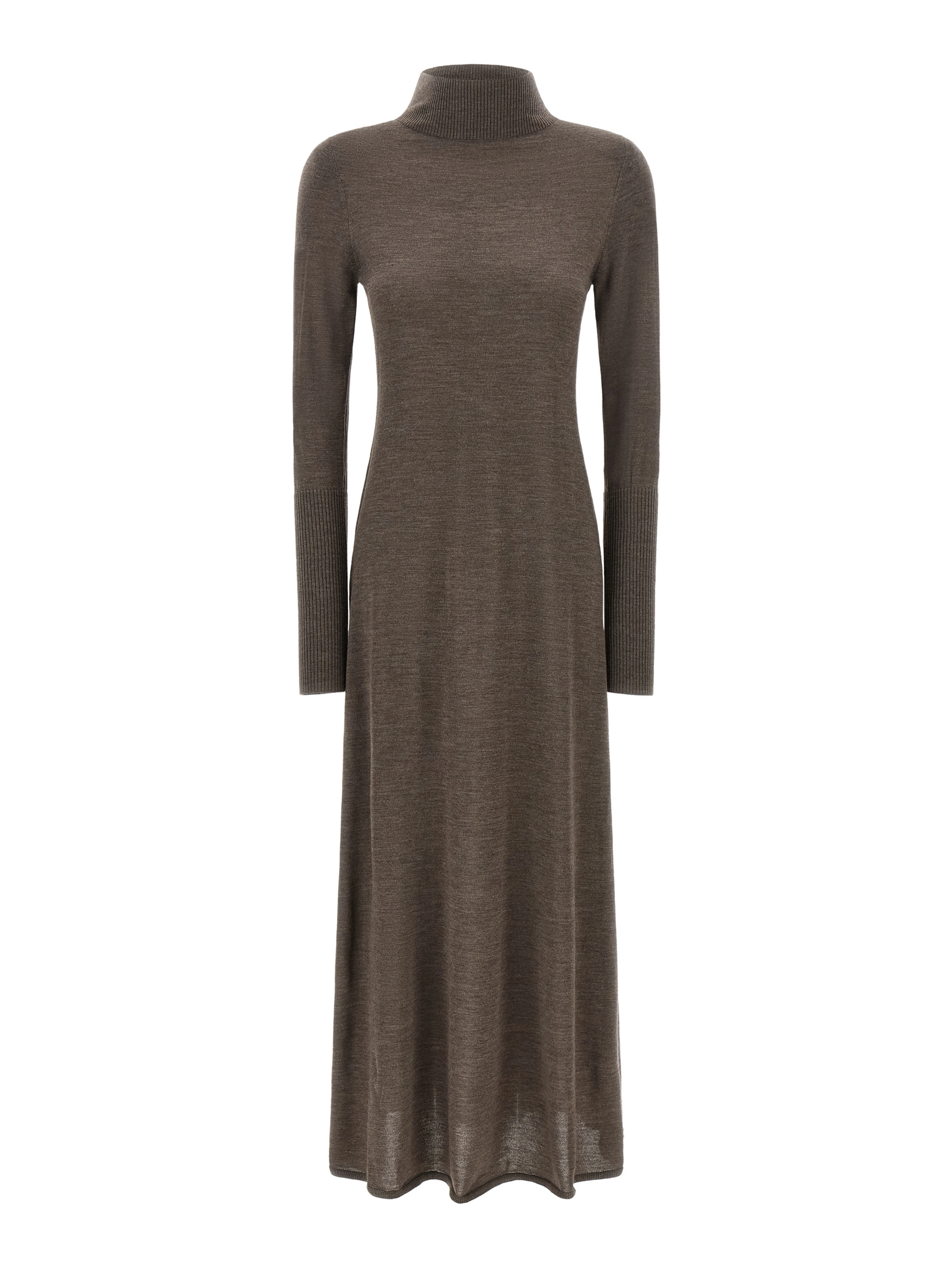 Beige Wool Long Dress