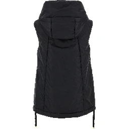 Black Polyester Sleeveless Jacket