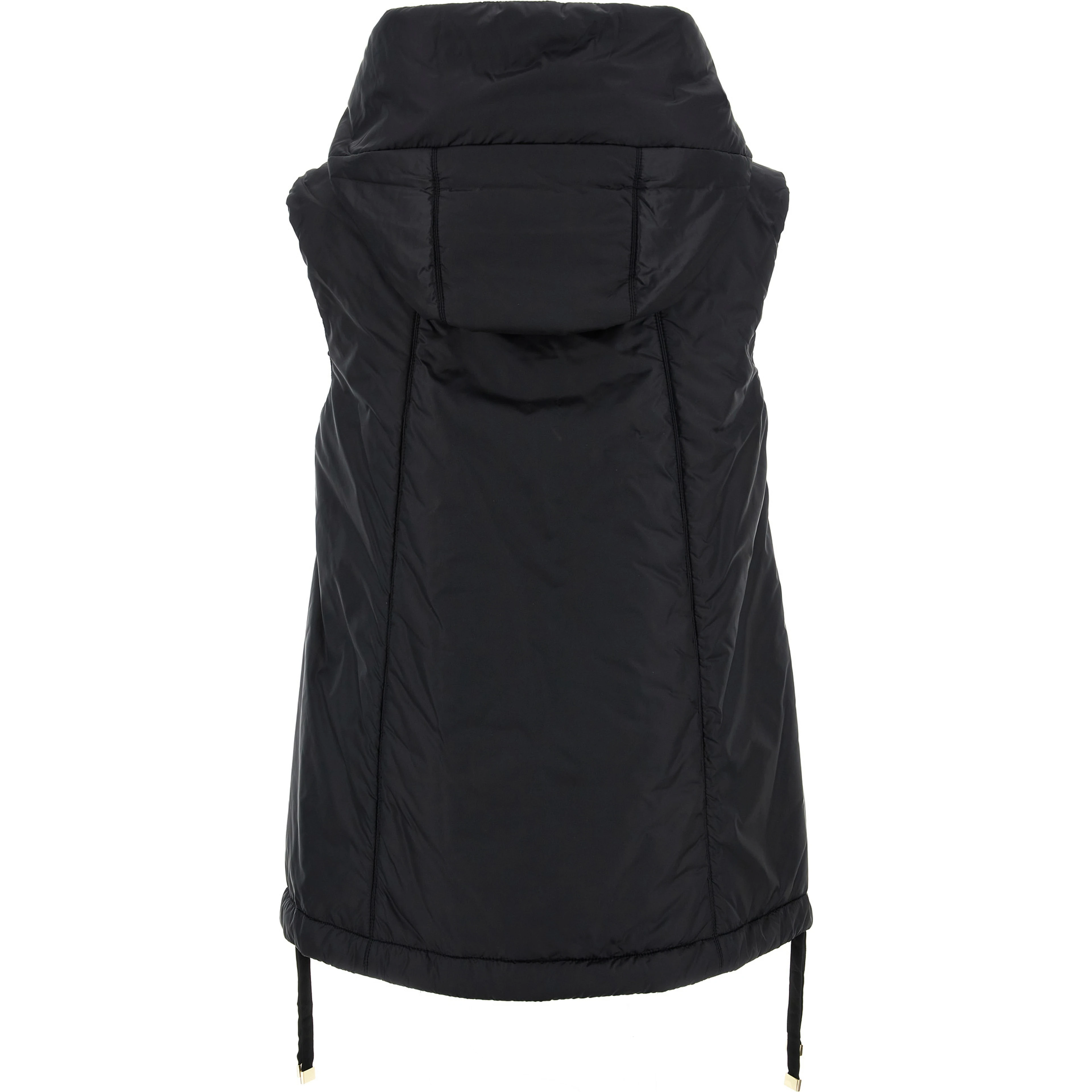 Black Polyester Sleeveless Jacket