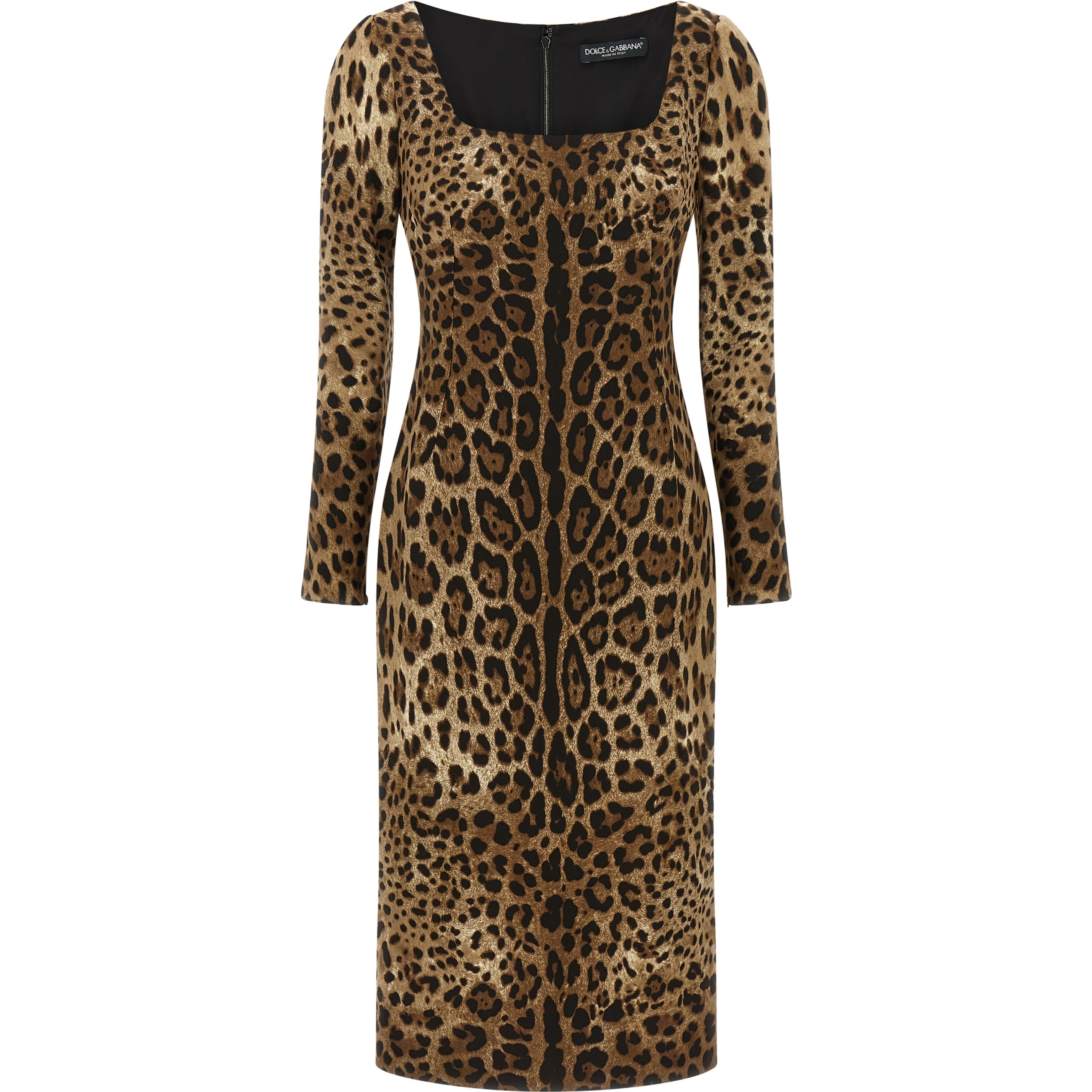 Brown Viscose Midi Dress