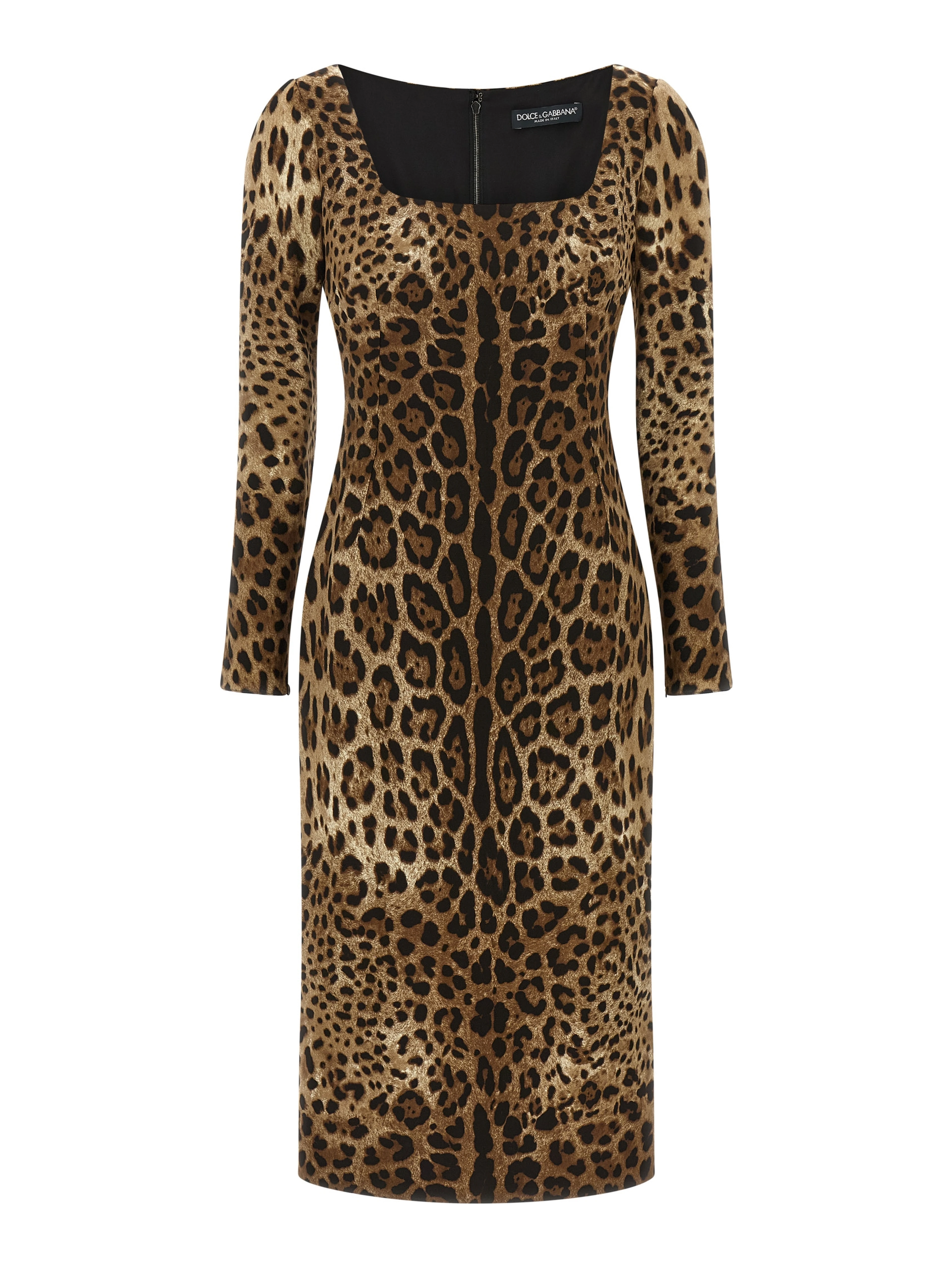 Brown Viscose Midi Dress