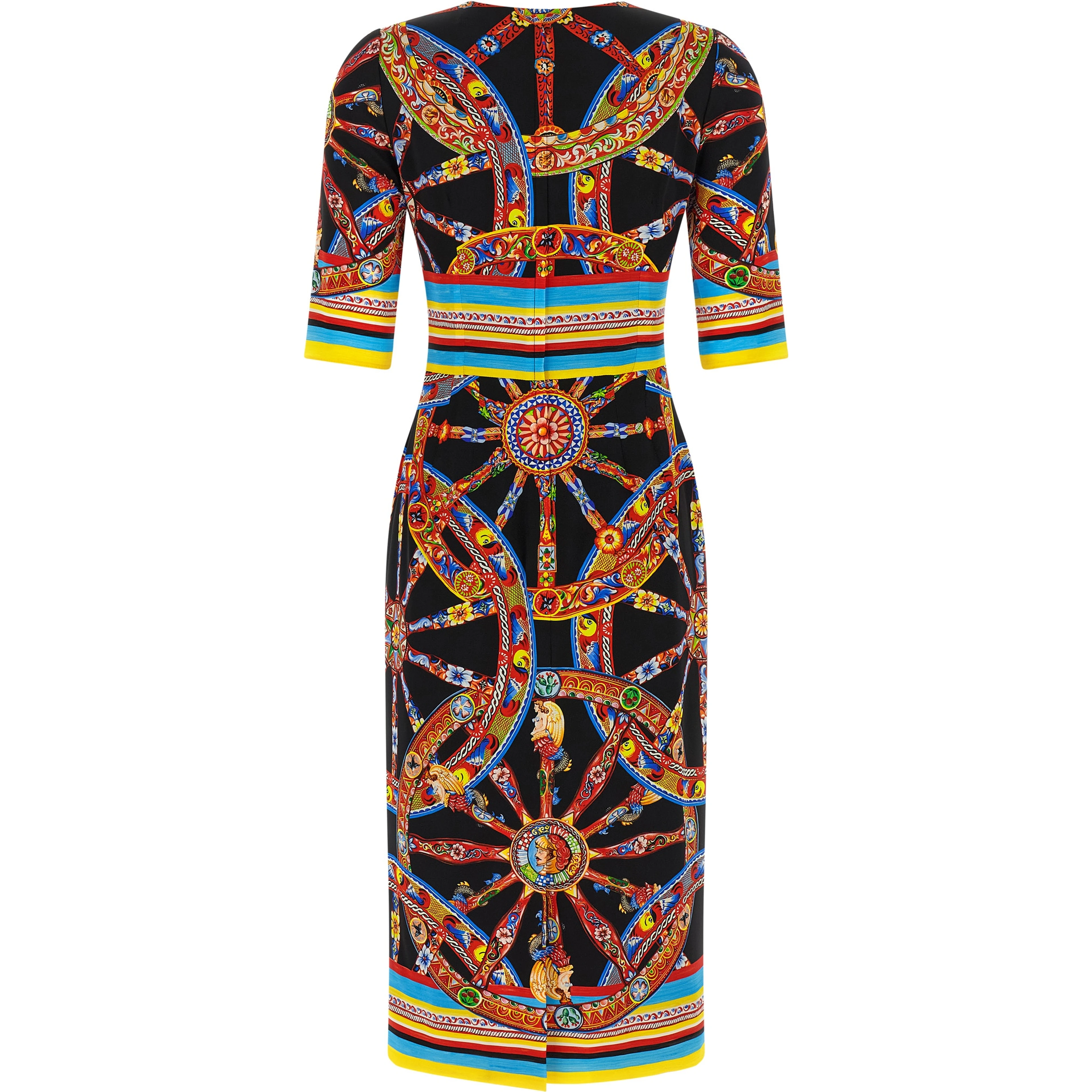 Multicolor Silk Midi Dress