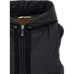 Black Polyester Sleeveless Jacket
