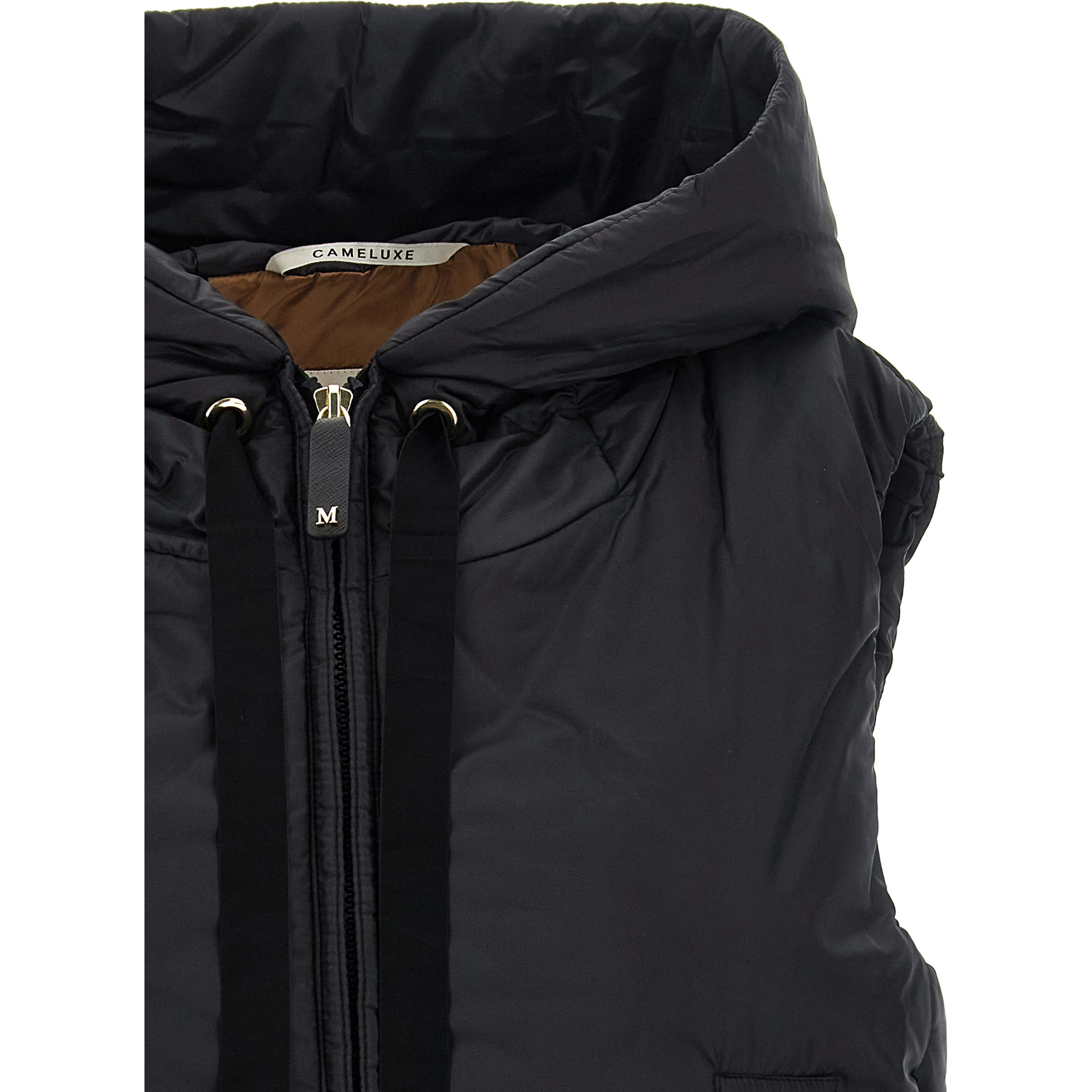 Black Polyester Sleeveless Jacket
