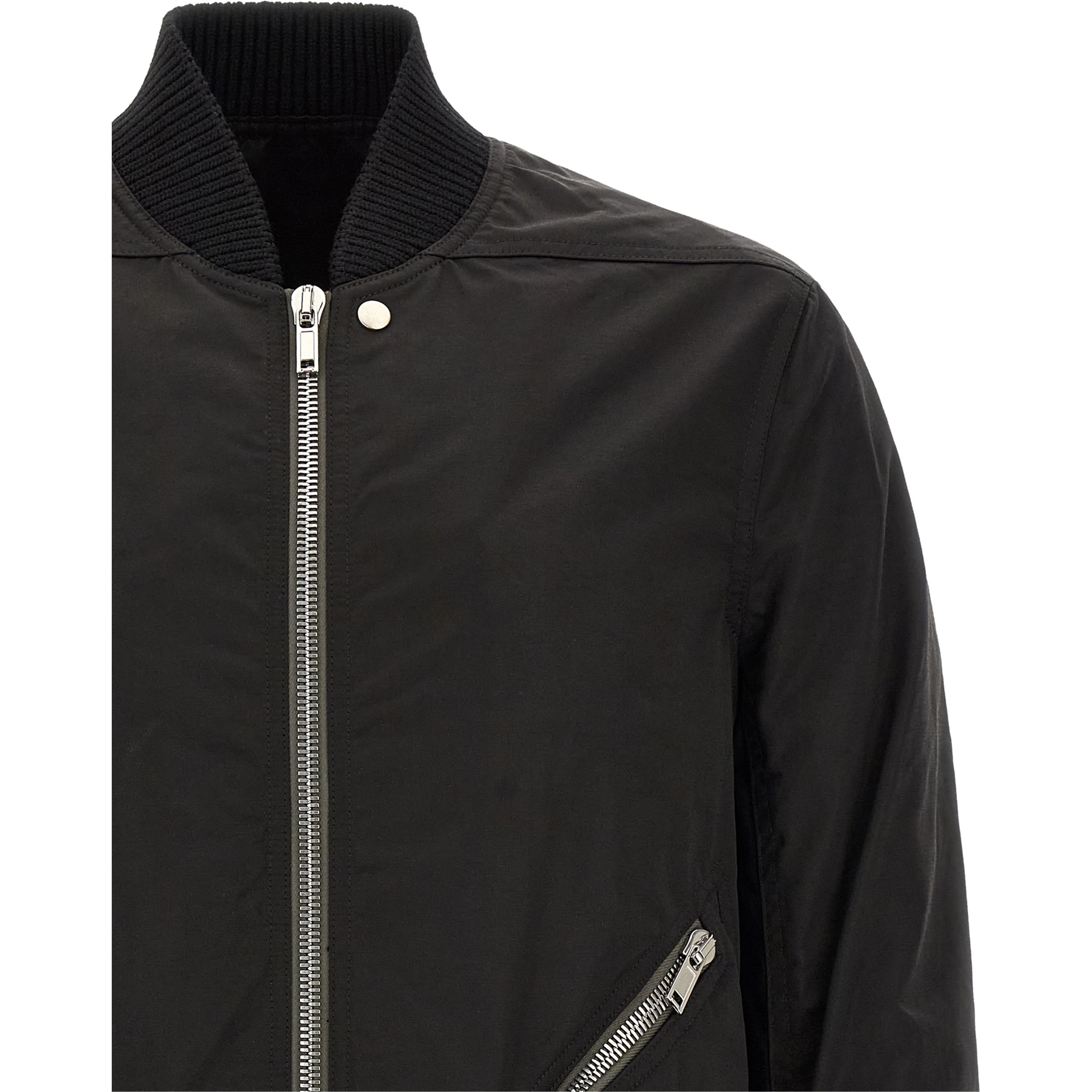 Black Nylon Bomber