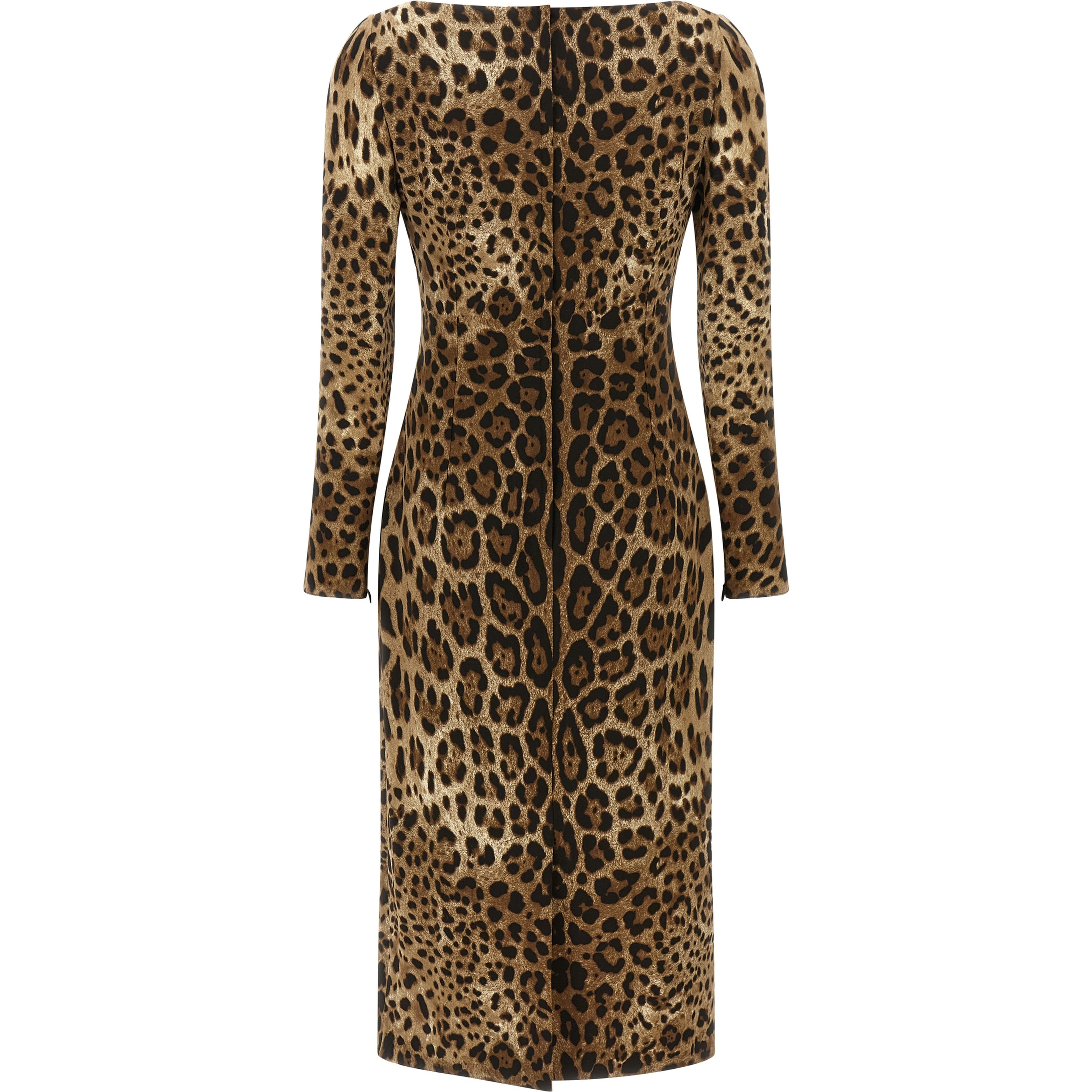 Brown Viscose Midi Dress