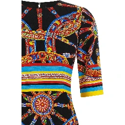 Multicolor Silk Midi Dress